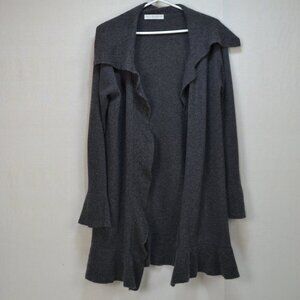 CASHMERE RUFFLE CARDIGAN SIZE MEDIUM MEDIUM